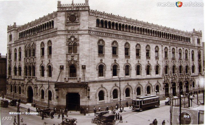 Mexico Stamps Picture Postcard Post Office & Tram Tracks Correos Mexico 